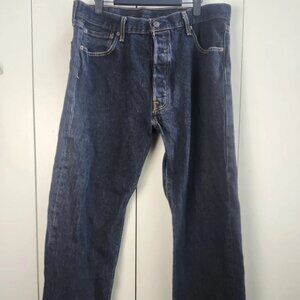 Levis 501 Jeans Mens 38x30 Blue Dark Wash Original Fit Straight Button Fly